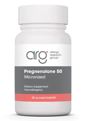 Allergy Research Group Pregnenolone 50mg Micronized Lipid Matrix -- cognitive support, hormone balance.