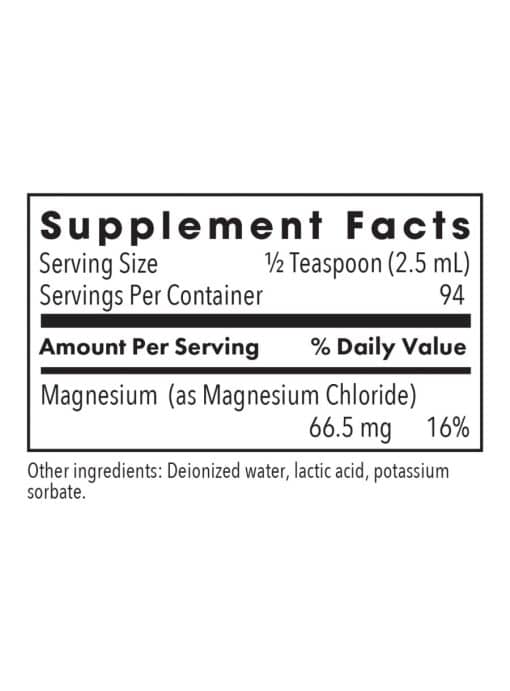 Allergy Research Group Solution of Magnesium -- magnesium supplement, absorbable magnesium. - Back