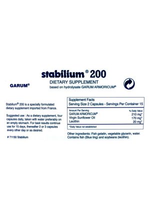 Allergy Research Group Stabilium 200 -- marine-based support, stress resilience. - Back