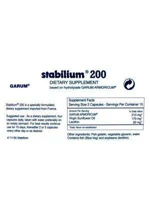 Allergy Research Group Stabilium 200 -- marine-based support, stress resilience. - Back
