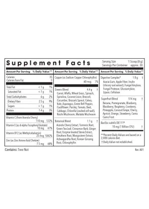 Allergy Research Group Super Greens -- super greens, dietary supplement. - Back