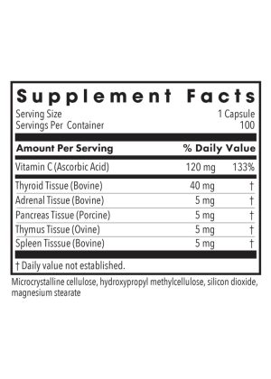Allergy Research Group TG 100 Natural Glandulars -- thyroid support, immune health. - Back