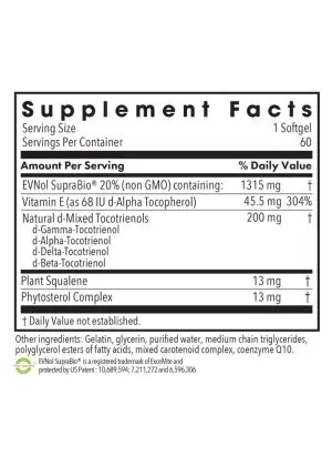 Allergy Research Group Tocomin SupraBio Tocotrienols 200mg -- tocotrienols, vitamin E - Back