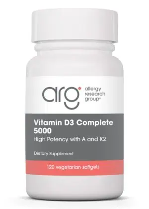 Allergy Research Group Vitamin D3 Complete 5000 High Potency with A and K2 -- vitamin D, vitamin A