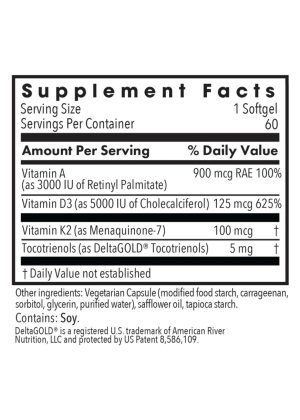 Allergy Research Group Vitamin D3 Complete Daily Balance with A and K2 -- vitamin D, vitamin A - Back