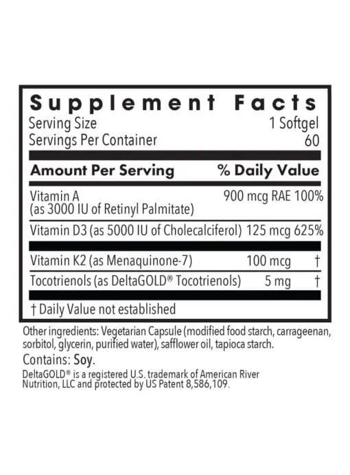 Allergy Research Group Vitamin D3 Complete Daily Balance with A and K2 -- vitamin D, vitamin A - Back