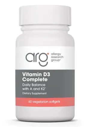 Allergy Research Group Vitamin D3 Complete Daily Balance with A and K2 -- vitamin D, vitamin A