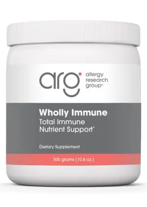 Allergy Research Group Wholly Immune -- immune support, dietary supplement.