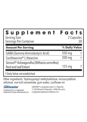 Allergy Research Group Zen Adapt w/ L-Theanine -- stress support, cognitive clarity. - Back