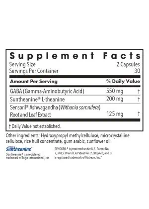 Allergy Research Group Zen Adapt w/ L-Theanine -- stress support, cognitive clarity. - Back