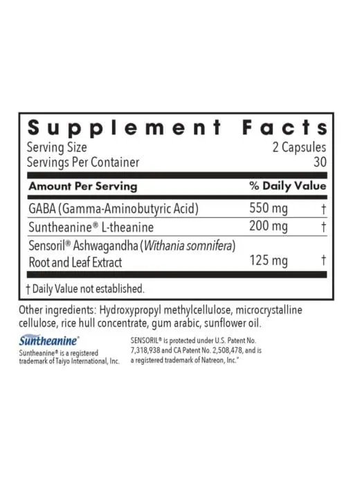 Allergy Research Group Zen Adapt w/ L-Theanine -- stress support, cognitive clarity. - Back