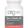 Allergy Research Group Zinc Citrate 25mg -- zinc supplement, immune support.