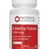 Protocol For Life 5-Methyl Folate 1,000mcg -- folate supplement, bioavailable folic acid.