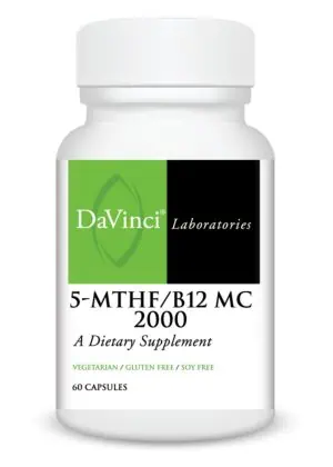 DaVinci Labs 5-MTHF/B12 MC -- folate supplement, B12 support.