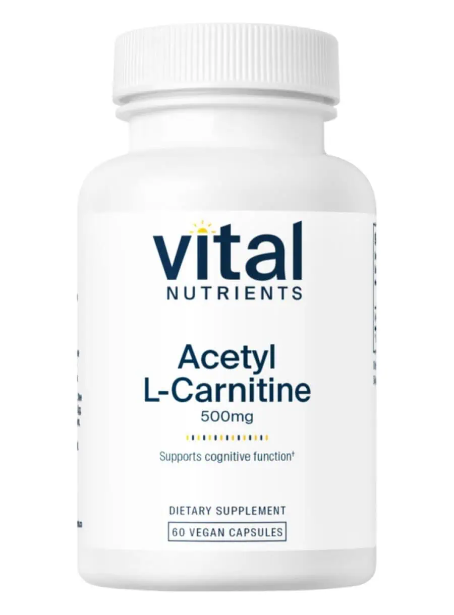 Vital Nutrients Acetyl L-Carnitine 500mg -- cognitive support, memory enhancement.