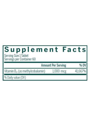 Seroyal/Genestra Active Chewable B12/Methylcobalamin -- vitamin B12, chewable tablet. - Back