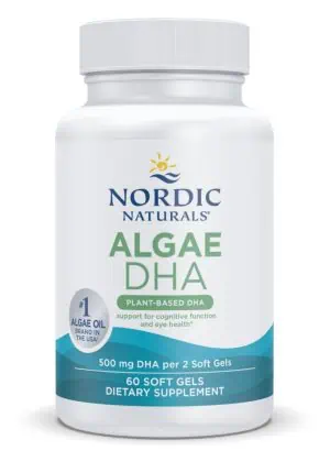 Nordic Naturals Pro Algae DHA -- vegan omega-3, brain health.