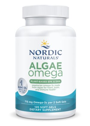 Nordic Naturals Pro Algae Omega -- vegetarian omega-3, plant-based EPA DHA.