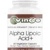 Vinco Alpha Lipoic Acid 500mg -- antioxidant support, enhanced absorption.