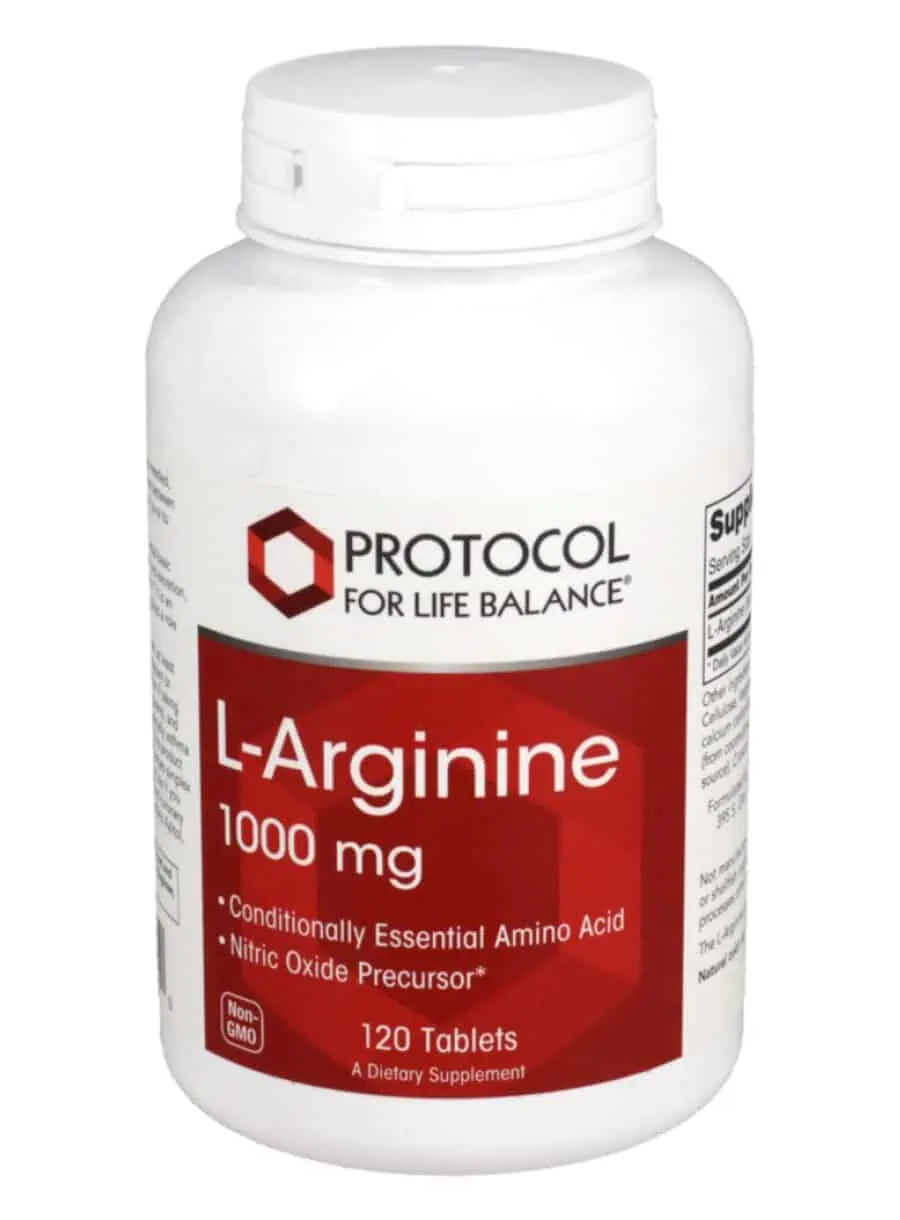 Protocol For Life Arginine 1000mg -- nitric oxide precursor, amino acid support.