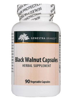 Seroyal/Genestra Black Walnut Capsules -- digestive health, herbal support.