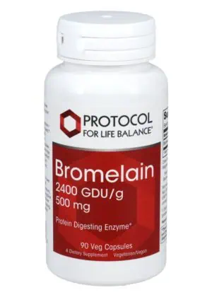 Protocol For Life Bromelain 2400 GDU/g 500mg -- protein digesting enzyme, digestive support.