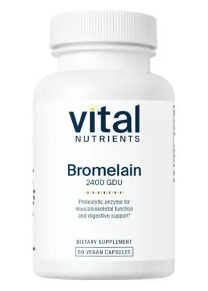 Vital Nutrients Bromelain High Potency 2400GDU 375mg -- bromelain supplement, proteolytic enzyme.