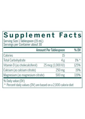 Genestra Cal Mag Vanilla Liquid -- calcium magnesium supplement, vitamin D and K - Back