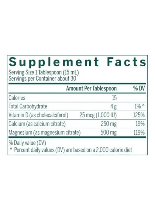 Genestra Cal Mag Vanilla Liquid -- calcium magnesium supplement, vitamin D and K - Back