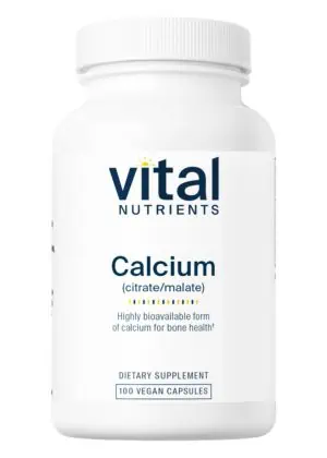 Vital Nutrients Calcium (citrate/malate) 150mg -- calcium supplement, vegan formulation.