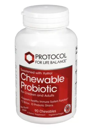 Protocol For Life Chewable Probiotic-4 -- probiotic supplement, immune support.