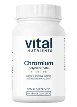 Vital Nutrients Chromium (polynicotinate) -- chromium supplement, vegan formulation.