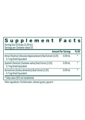 Herbal Supplement -- Horse Chestnut, Spanish Chestnut, Servicetree. - Back