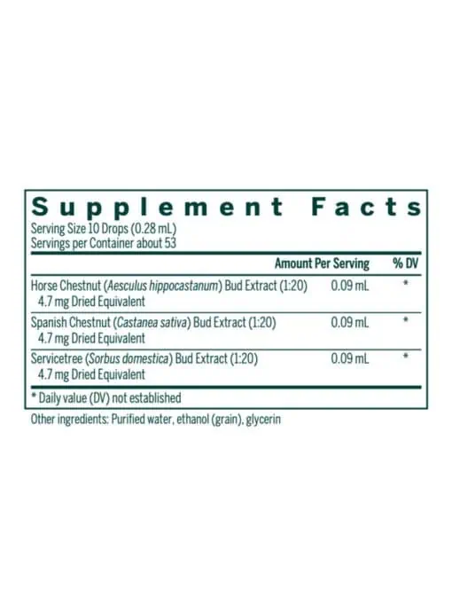 Herbal Supplement -- Horse Chestnut, Spanish Chestnut, Servicetree. - Back