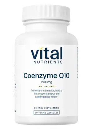 Vital Nutrients Coenzyme Q10 200mg -- antioxidant support, cardiovascular health.
