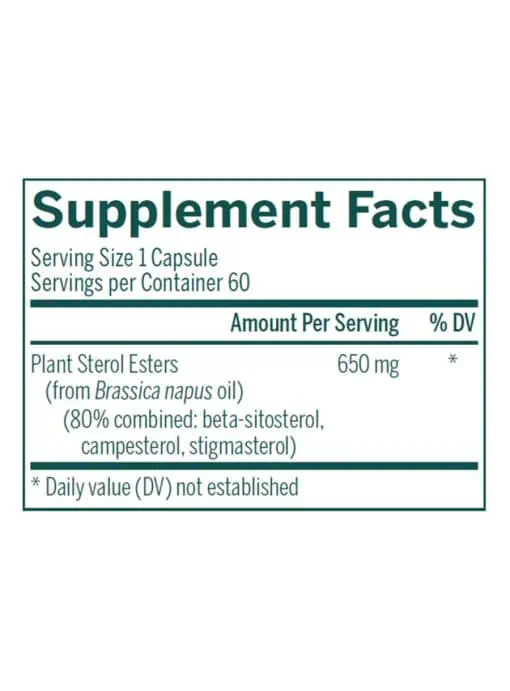 Genestra Col-Sterol -- plant sterol supplement, cholesterol support. - Back
