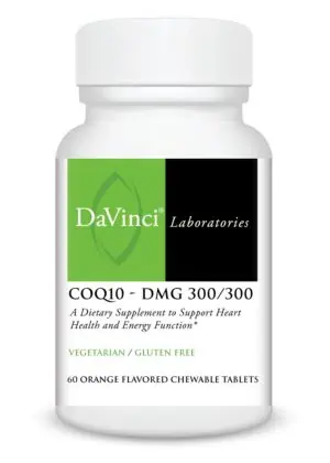 DaVinci Labs CoQ10-DMG 300/300 -- heart health, energy support.