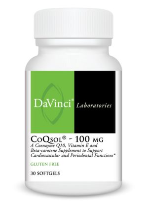 DaVinci Labs CoQsol 100mg -- Coenzyme Q10, Vitamin E, Beta Carotene