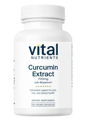 Vital Nutrients Curcumin Extract 700mg (with Bioperine(R)) -- curcumin supplement, antioxidant support.