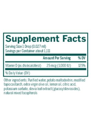 Seroyal/Genestra D-Mulsion 1000 (lemon) -- emulsified vitamin D, citrus flavor. - Back