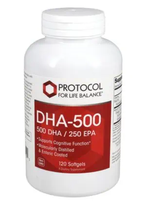 Protocol For Life DHA-500 -- cognitive support, brain health.