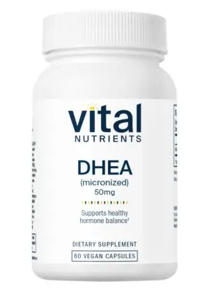 Vital Nutrients DHEA 50mg -- hormone support, energy levels.