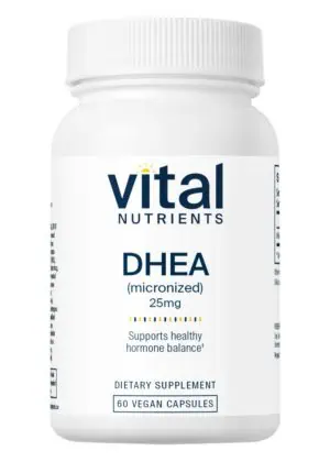 Vital Nutrients DHEA (micronized) 25mg -- hormone support, energy levels.