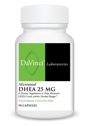 DaVinci Labs DHEA (micronized) 25mg -- DHEA supplement, hormone support.
