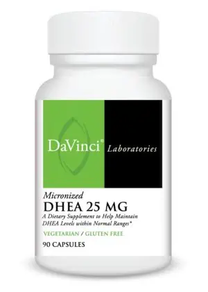 DaVinci Labs DHEA (micronized) 25mg -- DHEA supplement, hormone support.