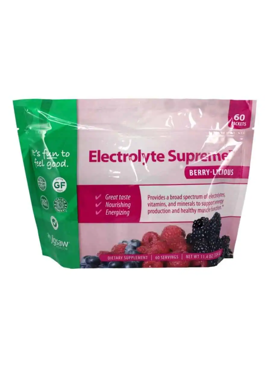 Jigsaw Health Electrolyte Supreme Berry-Licious Packet -- electrolyte supplement, hydration support.