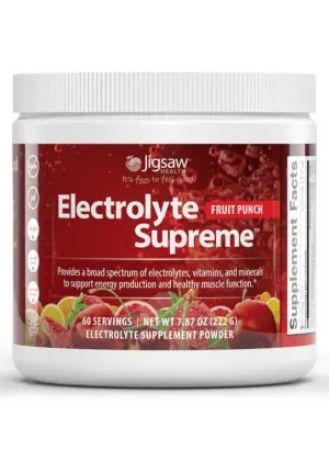 Jigsaw Electrolyte Supreme Fruit Punch Jar -- electrolyte powder, hydration supplement.