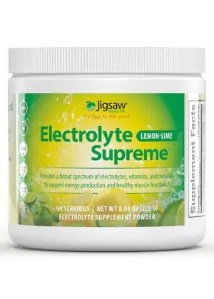 Jigsaw Health Electrolyte Supreme - Lemon Lime -- electrolyte supplement, hydration support.
