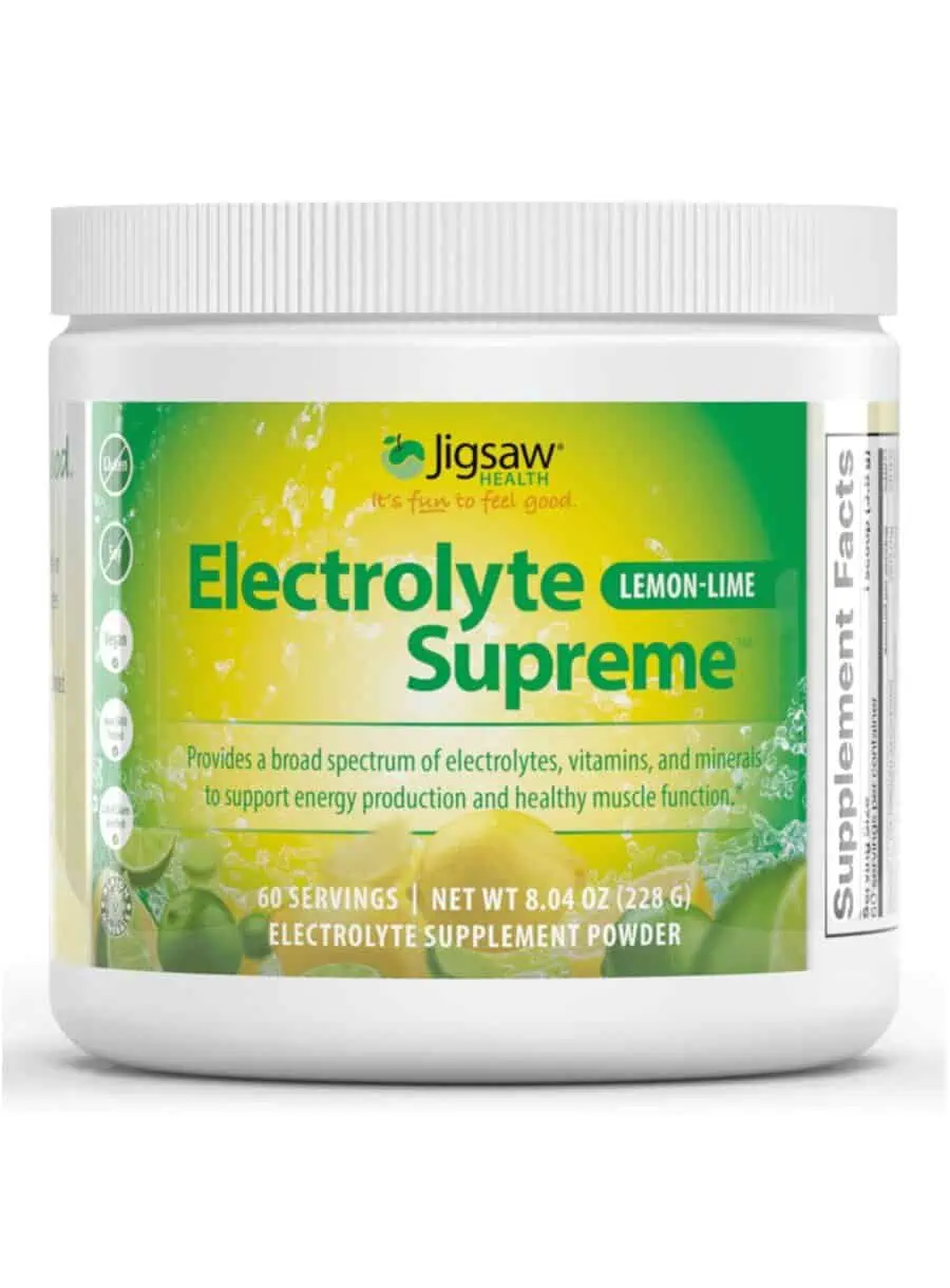 Jigsaw Health Electrolyte Supreme - Lemon Lime -- electrolyte supplement, hydration support.