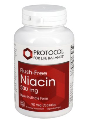 Protocol For Life Flush-Free Niacin 500mg -- niacin supplement, non-flushing niacin.
